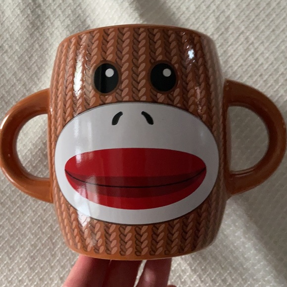 Sock Monkey Double Handle Mug - Picture 2 of 5